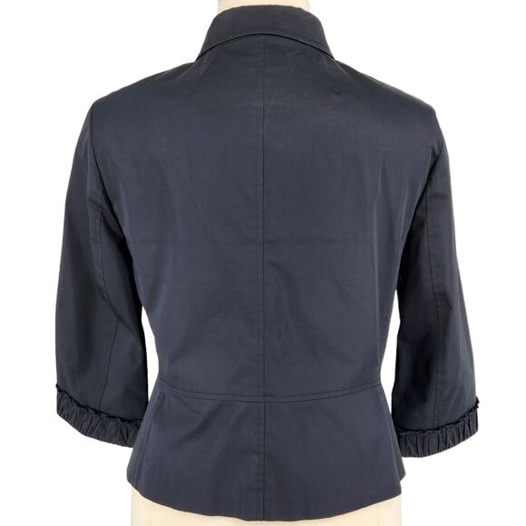 Talbots Satin Ruffle Snap Front Dinner Coat Womens Plus Size 16P Petites - Picture 4 of 6